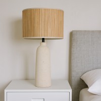 ZED ΦΩΤΙΣΤΙΚΟ ΕΠΙΤΡΑΠΕΖΙΟ 15x15x65cm ΚΕΡΑΜΙΚΟ ΜΠΕΖ BAMBOO ΦΥΣΙΚΟ