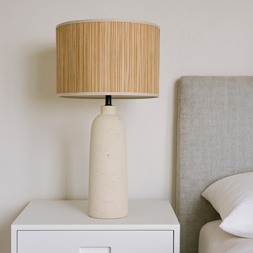 ZED ΦΩΤΙΣΤΙΚΟ ΕΠΙΤΡΑΠΕΖΙΟ 35x35x65cm ΚΕΡΑΜΙΚΟ ΜΠΕΖ BAMBOO ΦΥΣΙΚΟ