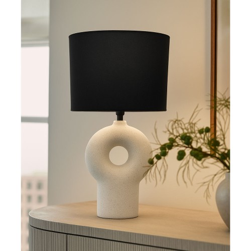 VEGG ΦΩΤΙΣΤΙΚΟ ΕΠΙΤΡΑΠΕΖΙΟ 28x28x52cm ΚΕΡΑΜΙΚΟ ΛΕΥΚΟ ΛΙΝΟ ΜΑΥΡΟ