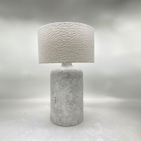 MORTAR ΦΩΤΙΣΤΙΚΟ ΕΠΙΤΡΑΠΕΖΙΟ 22x22x66cm ΚΕΡΑΜΙΚΟ ΓΚΡΙ ΛΙΝΟ ΛΕΥΚΟ
