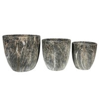 ROCKY ΓΛΑΣΤΡΑ ΣΕΤ 3ΤΜΧ 30x30x31cm ΚΕΡΑΜΙΚΟ ΑΝΘΡΑΚΙ ΜΠΕΖ