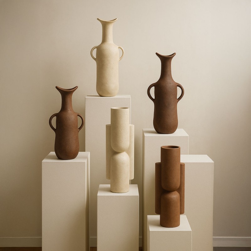 NATHEN ΒΑΖΟ 13x10x44cm ΑΛΟΥΜΙΝΙΟ ΜΠΕΖ