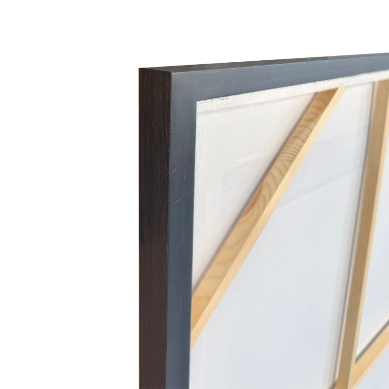 SQUARE ΠΙΝΑΚΑΣ ΔΙΑΚΟΣΜΗΤΙΚΟΣ ΜΕ ΚΟΡΝΙΖΑ 80x120x4cm ΚΑΜΒΑΣ ΜΠΕΖ ΜΑΥΡΟ ΚΑΦΕ PS