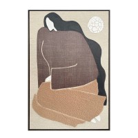 AMIT B ΠΙΝΑΚΑΣ ΔΙΑΚΟΣΜΗΤΙΚΟΣ ΜΕ ΚΟΡΝΙΖΑ 80x120x4cm ΚΑΜΒΑΣ ΜΠΕΖ ΚΑΦΕ ΜΑΥΡΟ PS