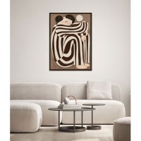 ABBI B ΠΙΝΑΚΑΣ ΔΙΑΚΟΣΜΗΤΙΚΟΣ ΜΕ ΚΟΡΝΙΖΑ 80x120x4cm ΚΑΜΒΑΣ ΜΠΕΖ ΚΑΦΕ PS