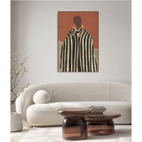 CIANNA ΠΙΝΑΚΑΣ ΔΙΑΚΟΣΜΗΤΙΚΟΣ ΜΕ ΚΟΡΝΙΖΑ 80x120x4cm ΚΑΜΒΑΣ TERRACOTTA ΜΠΕΖ ΚΑΦΕ PS