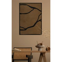 EAVAN ΠΙΝΑΚΑΣ ΔΙΑΚΟΣΜΗΤΙΚΟΣ ΜΕ ΚΟΡΝΙΖΑ 80x120x4cm ΚΑΜΒΑΣ ΚΑΦΕ ΜΑΥΡΟ PS