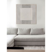 FRAMED DREAM ΠΙΝΑΚΑΣ ΔΙΑΚΟΣΜΗΤΙΚΟΣ ΜΕ ΚΟΡΝΙΖΑ 80x80x4cm ΚΑΜΒΑΣ ΓΚΡΙ ΑΝΟΙΧΤΟ ΜΠΕΖ ΞΥΛΟ