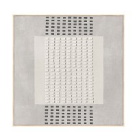 FRAMED DREAM ΠΙΝΑΚΑΣ ΔΙΑΚΟΣΜΗΤΙΚΟΣ ΜΕ ΚΟΡΝΙΖΑ 80x80x4cm ΚΑΜΒΑΣ ΓΚΡΙ ΑΝΟΙΧΤΟ ΜΠΕΖ ΞΥΛΟ