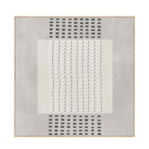 FRAMED DREAM ΠΙΝΑΚΑΣ ΔΙΑΚΟΣΜΗΤΙΚΟΣ ΜΕ ΚΟΡΝΙΖΑ 80x80x4cm ΚΑΜΒΑΣ ΓΚΡΙ ΑΝΟΙΧΤΟ ΜΠΕΖ ΞΥΛΟ