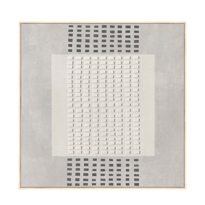 FRAMED DREAM ΠΙΝΑΚΑΣ ΔΙΑΚΟΣΜΗΤΙΚΟΣ ΜΕ ΚΟΡΝΙΖΑ 80x80x4cm ΚΑΜΒΑΣ ΓΚΡΙ ΑΝΟΙΧΤΟ ΜΠΕΖ ΞΥΛΟ