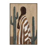 DESERT BLOOM ΠΙΝΑΚΑΣ ΔΙΑΚΟΣΜΗΤΙΚΟΣ ΜΕ ΚΟΡΝΙΖΑ 80x120x4cm ΚΑΜΒΑΣ ΚΑΦΕ ΜΠΕΖ PP