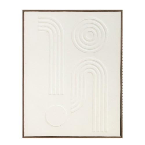 CURVA 1 ΠΙΝΑΚΑΣ ΔΙΑΚΟΣΜΗΤΙΚΟΣ ΜΕ ΚΟΡΝΙΖΑ 70x90x4cm ΚΑΜΒΑΣ BEIGE BEIGE ΞΥΛΟ ΦΥΣΙΚΟ