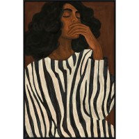 NOCTURNE ΠΙΝΑΚΑΣ ΔΙΑΚΟΣΜΗΤΙΚΟΣ ΜΕ ΚΟΡΝΙΖΑ 80x120x4cm ΚΑΜΒΑΣ ΚΑΦΕ ΠΟΛΥΧΡΩΜΟ ΞΥΛΟ ΜΑΥΡΟ