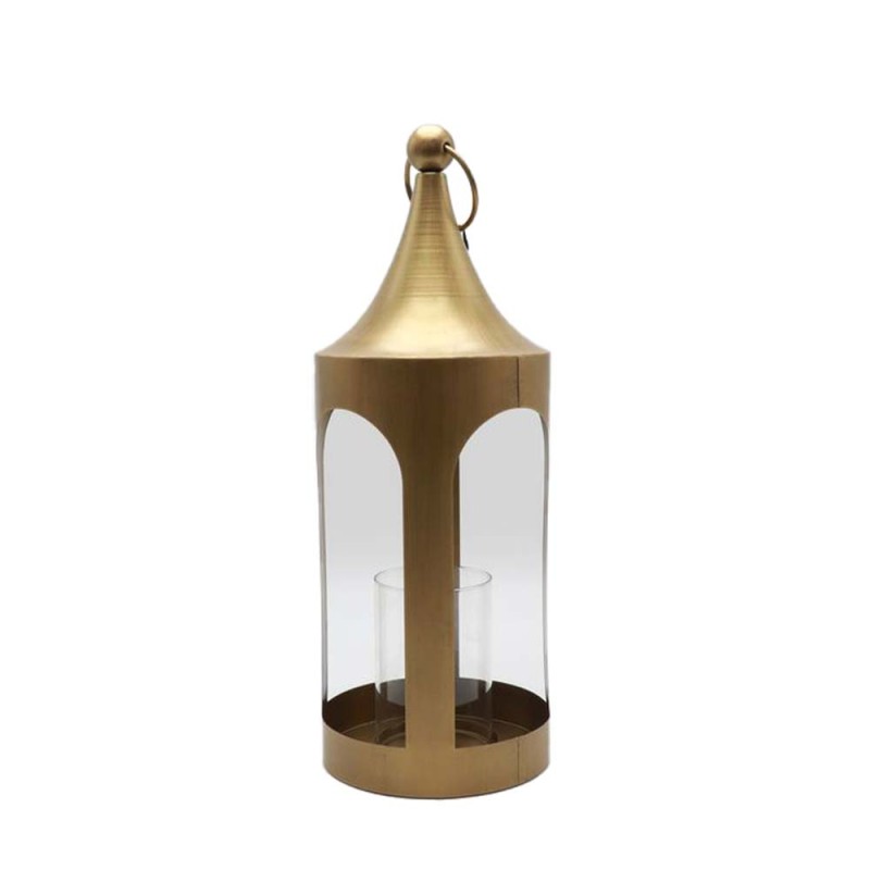 LUM ΦΑΝΑΡΙ ΡΕΣΩ 19x19x52cm ΜΕΤΑΛΛΟ ΧΡΥΣΟ ΜΕΤΑΛΛΙΚΟ ΓΥΑΛΙ