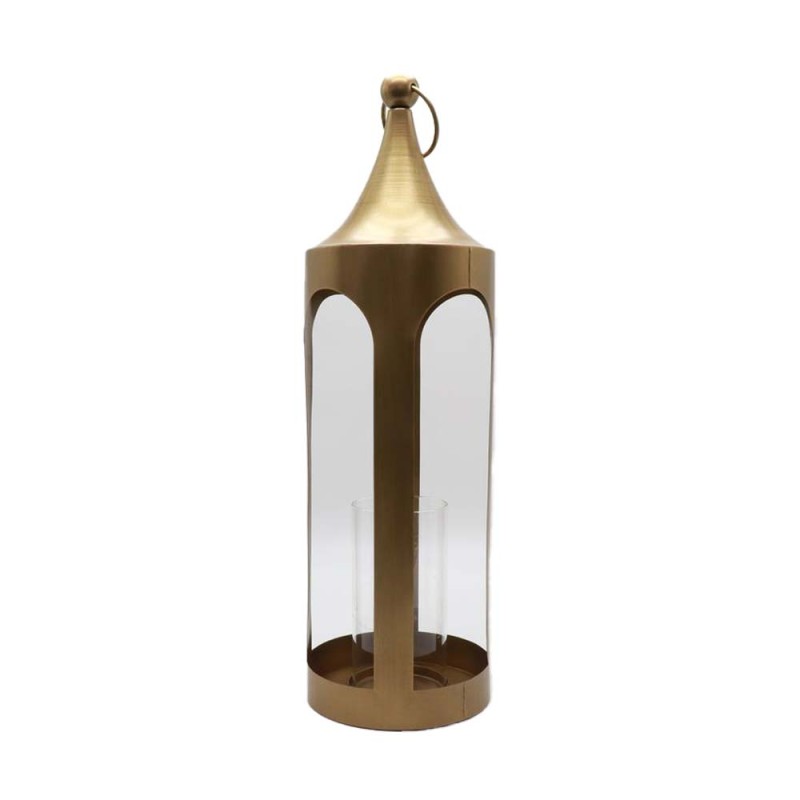LUM ΦΑΝΑΡΙ ΡΕΣΩ 19x19x64cm ΜΕΤΑΛΛΟ ΧΡΥΣΟ ΜΕΤΑΛΛΙΚΟ ΓΥΑΛΙ