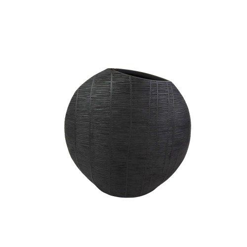 BASE BALL ΔΙΑΚΟΣΜΗΤΙΚΟ ΒΑΖΟ 36x14x36cm POLYRESIN ΜΑΥΡΟ