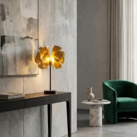 BLOSSOM ΦΩΤΙΣΤΙΚΟ ΕΠΙΤΡΑΠΕΖΙΟ 34.5x34.5x55cm ΜΕΤΑΛΛΟ BROWN GOLD ΜΑΥΡΟ