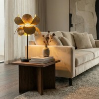 BLOSSOM ΦΩΤΙΣΤΙΚΟ ΕΠΙΤΡΑΠΕΖΙΟ 30x30x67cm ΜΕΤΑΛΛΟ BROWN GOLD