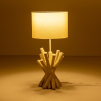 WOODLAND ΦΩΤΙΣΤΙΚΟ ΕΠΙΤΡΑΠΕΖΙΟ 26x26x54cm POLYRESIN ΛΕΥΚΟ ΥΦΑΣΜΑ OFF WHITE