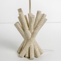 WOODLAND ΦΩΤΙΣΤΙΚΟ ΕΠΙΤΡΑΠΕΖΙΟ 26x26x54cm POLYRESIN ΛΕΥΚΟ ΥΦΑΣΜΑ OFF WHITE