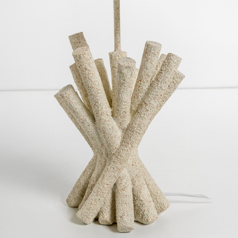 WOODLAND ΦΩΤΙΣΤΙΚΟ ΕΠΙΤΡΑΠΕΖΙΟ 26x26x54cm POLYRESIN ΛΕΥΚΟ ΥΦΑΣΜΑ OFF WHITE