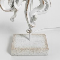 OCTOPUS ΦΩΤΙΣΤΙΚΟ ΕΠΙΤΡΑΠΕΖΙΟ 30x30x66cm POLYRESIN ΛΕΥΚΟ ΥΦΑΣΜΑ ΓΚΡΙ ΛΕΥΚΟ