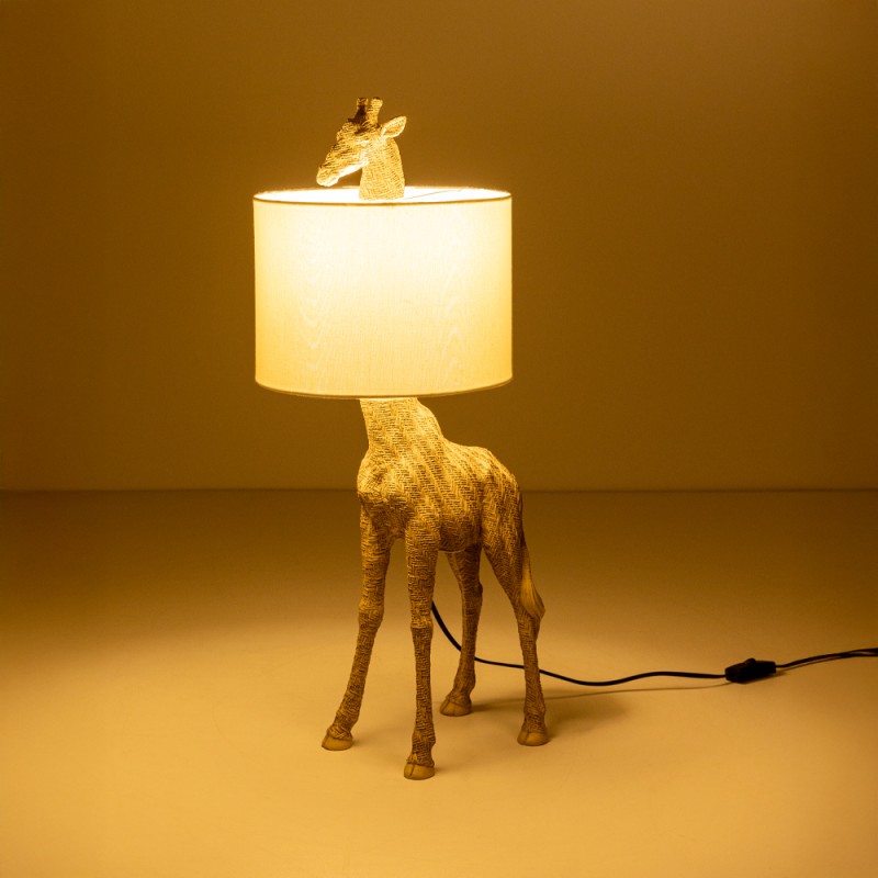 GIRAFFA ΦΩΤΙΣΤΙΚΟ ΕΠΙΤΡΑΠΕΖΙΟ 30x26x68cm POLYRESIN ΦΥΣΙΚΟ ΥΦΑΣΜΑ