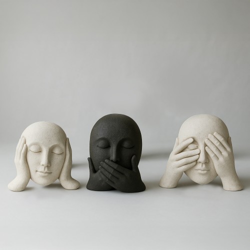 SOUS ΔΙΑΚΟΣΜΗΤΙΚΟ ΠΡΟΣΩΠΟ 15x10x17cm POLYRESIN ΜΑΥΡΟ