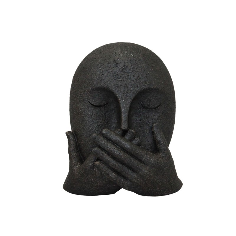 SOUS ΔΙΑΚΟΣΜΗΤΙΚΟ ΠΡΟΣΩΠΟ 15x10x17cm POLYRESIN ΜΑΥΡΟ