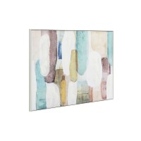 MINT AIR ΠΙΝΑΚΑΣ ΔΙΑΚΟΣΜΗΤΙΚΟΣ ΜΕ ΚΟΡΝΙΖΑ 90x120x4cm ΚΑΜΒΑΣ ΠΟΛΥΧΡΩΜΟ ΞΥΛΟ ΑΣΠΡΟ