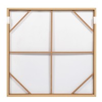 WARM ROOT ΠΙΝΑΚΑΣ ΔΙΑΚΟΣΜΗΤΙΚΟΣ ΜΕ ΚΟΡΝΙΖΑ 100x100x4cm ΚΑΜΒΑΣ TERRACOTTA ΜΠΕΖ ΚΑΦΕ ΞΥΛΟ ΦΥΣΙΚΟ