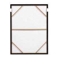 DUE MONDI ΠΙΝΑΚΑΣ ΔΙΑΚΟΣΜΗΤΙΚΟΣ ΜΕ ΚΟΡΝΙΖΑ 90x120x4cm ΚΑΜΒΑΣ ΜΠΕΖ ΜΟΥΣΤΑΡΔΙ ΞΥΛΟ ΜΑΥΡΟ