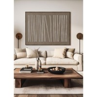 RAYA A ΠΙΝΑΚΑΣ ΔΙΑΚΟΣΜΗΤΙΚΟΣ ΜΕ ΚΟΡΝΙΖΑ 90x120x4cm ΚΑΜΒΑΣ ΚΑΦΕ ΜΠΕΖ ΞΥΛΟ ΦΥΣΙΚΟ