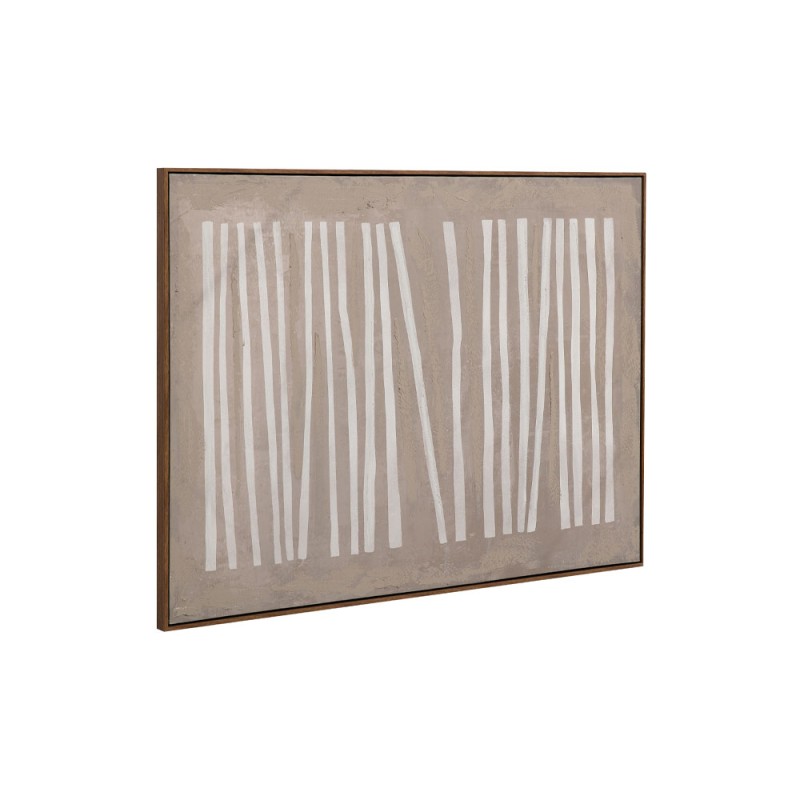 RAYA A ΠΙΝΑΚΑΣ ΔΙΑΚΟΣΜΗΤΙΚΟΣ ΜΕ ΚΟΡΝΙΖΑ 90x120x4cm ΚΑΜΒΑΣ ΚΑΦΕ ΜΠΕΖ ΞΥΛΟ ΦΥΣΙΚΟ
