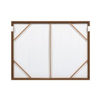 RAYA A ΠΙΝΑΚΑΣ ΔΙΑΚΟΣΜΗΤΙΚΟΣ ΜΕ ΚΟΡΝΙΖΑ 90x120x4cm ΚΑΜΒΑΣ ΚΑΦΕ ΜΠΕΖ ΞΥΛΟ ΦΥΣΙΚΟ