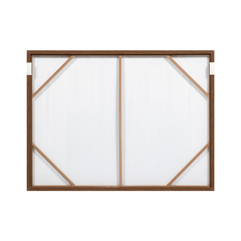 RAYA A ΠΙΝΑΚΑΣ ΔΙΑΚΟΣΜΗΤΙΚΟΣ ΜΕ ΚΟΡΝΙΖΑ 90x120x4cm ΚΑΜΒΑΣ ΚΑΦΕ ΜΠΕΖ ΞΥΛΟ ΦΥΣΙΚΟ