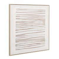 RAYA B ΠΙΝΑΚΑΣ ΔΙΑΚΟΣΜΗΤΙΚΟΣ ΜΕ ΚΟΡΝΙΖΑ 100x100x4cm ΚΑΜΒΑΣ ΜΠΕΖ ΚΑΦΕ ΞΥΛΟ ΦΥΣΙΚΟ
