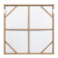 RAYA B ΠΙΝΑΚΑΣ ΔΙΑΚΟΣΜΗΤΙΚΟΣ ΜΕ ΚΟΡΝΙΖΑ 100x100x4cm ΚΑΜΒΑΣ ΜΠΕΖ ΚΑΦΕ ΞΥΛΟ ΦΥΣΙΚΟ
