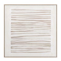 RAYA B ΠΙΝΑΚΑΣ ΔΙΑΚΟΣΜΗΤΙΚΟΣ ΜΕ ΚΟΡΝΙΖΑ 100x100x4cm ΚΑΜΒΑΣ ΜΠΕΖ ΚΑΦΕ ΞΥΛΟ ΦΥΣΙΚΟ