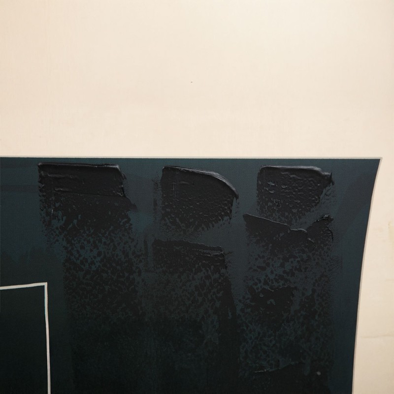 VISUELLE ΠΙΝΑΚΑΣ ΔΙΑΚΟΣΜΗΤΙΚΟΣ ΜΕ ΚΟΡΝΙΖΑ 90x120x4cm ΚΑΜΒΑΣ ΜΠΕΖ ΜΑΥΡΟ ΞΥΛΟ ΦΥΣΙΚΟ