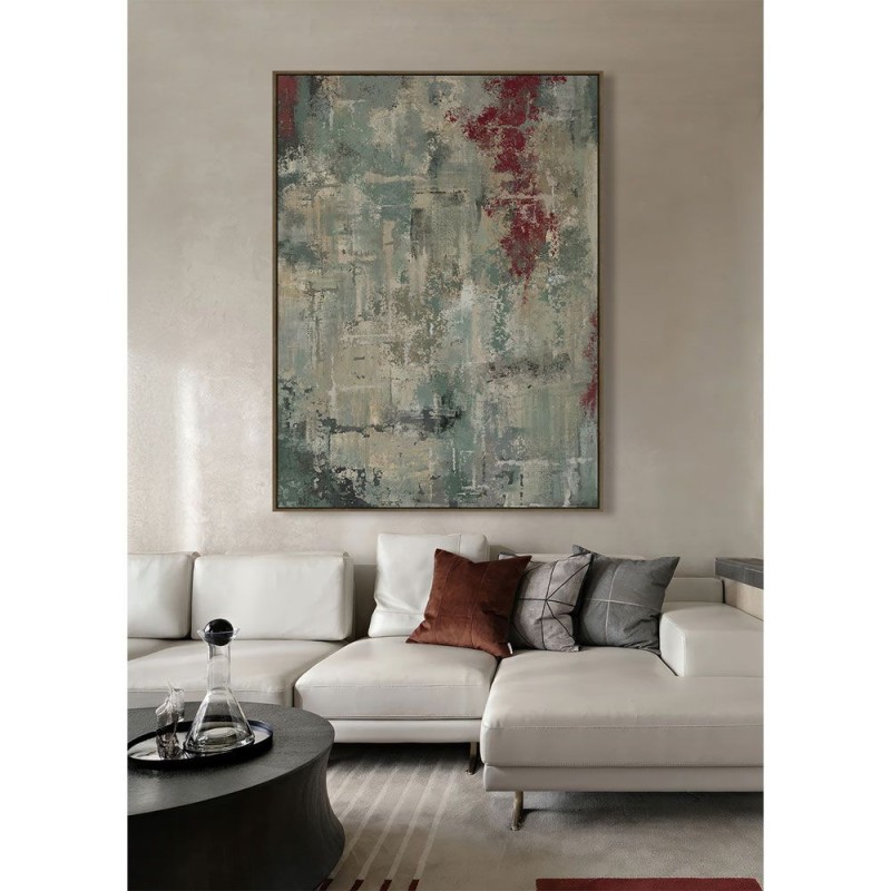 ASTRATTO ΠΙΝΑΚΑΣ ΔΙΑΚΟΣΜΗΤΙΚΟΣ ΜΕ ΚΟΡΝΙΖΑ 90x120x4cm ΚΑΜΒΑΣ ΠΟΛΥΧΡΩΜΟ ΞΥΛΟ ΦΥΣΙΚΟ