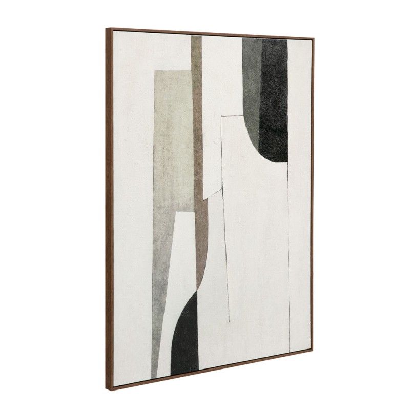 LINEAR ΠΙΝΑΚΑΣ ΔΙΑΚΟΣΜΗΤΙΚΟΣ ΜΕ ΚΟΡΝΙΖΑ 90x120x4cm ΚΑΜΒΑΣ ΜΠΕΖ ΓΚΡΙ ΜΑΥΡΟ ΞΥΛΟ ΦΥΣΙΚΟ