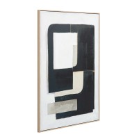 DEL SIL ΠΙΝΑΚΑΣ ΔΙΑΚΟΣΜΗΤΙΚΟΣ ΜΕ ΚΟΡΝΙΖΑ 80x120x4cm ΚΑΜΒΑΣ ΜΑΥΡΟ ΓΚΡΙ ΜΠΕΖ ΞΥΛΟ ΦΥΣΙΚΟ