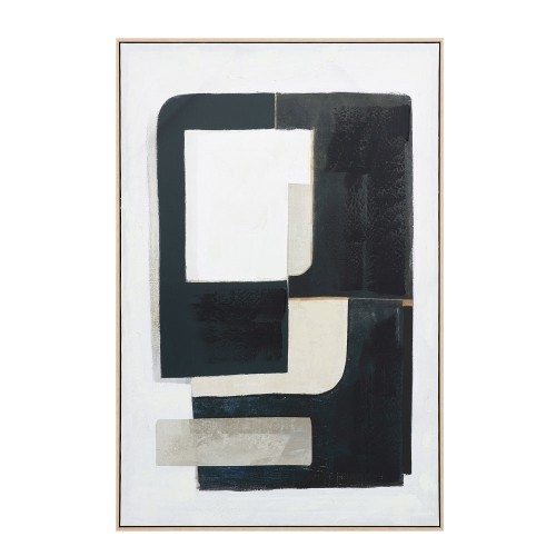 DEL SIL ΠΙΝΑΚΑΣ ΔΙΑΚΟΣΜΗΤΙΚΟΣ ΜΕ ΚΟΡΝΙΖΑ 80x120x4cm ΚΑΜΒΑΣ ΜΑΥΡΟ ΓΚΡΙ ΜΠΕΖ ΞΥΛΟ ΦΥΣΙΚΟ