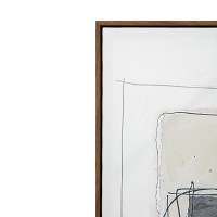 WOMB BEAUTY ΠΙΝΑΚΑΣ ΔΙΑΚΟΣΜΗΤΙΚΟΣ ΜΕ ΚΟΡΝΙΖΑ 90x120x4cm ΚΑΜΒΑΣ ΜΠΛΕ ΣΚΟΥΡΟ ΓΚΡΙ ΜΠΕΖ ΞΥΛΟ ΦΥΣΙΚΟ