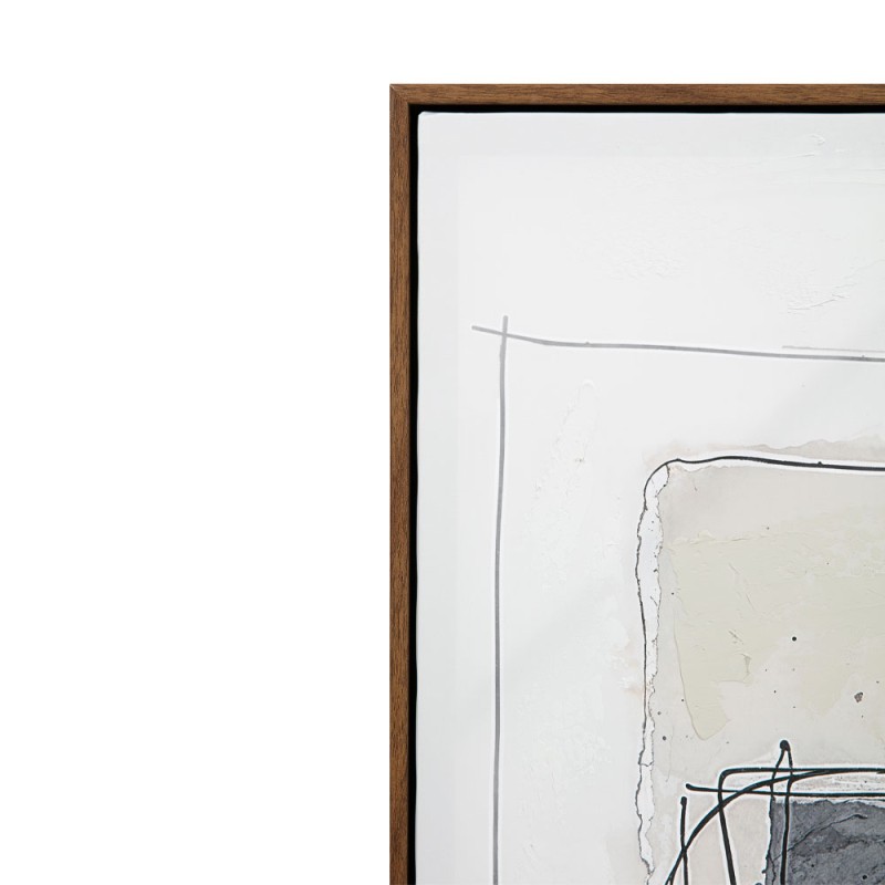 WOMB BEAUTY ΠΙΝΑΚΑΣ ΔΙΑΚΟΣΜΗΤΙΚΟΣ ΜΕ ΚΟΡΝΙΖΑ 90x120x4cm ΚΑΜΒΑΣ ΜΠΛΕ ΣΚΟΥΡΟ ΓΚΡΙ ΜΠΕΖ ΞΥΛΟ ΦΥΣΙΚΟ
