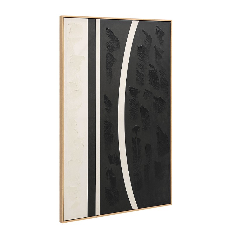 SOLAIRE A ΠΙΝΑΚΑΣ ΔΙΑΚΟΣΜΗΤΙΚΟΣ ΜΕ ΚΟΡΝΙΖΑ 80x120x4cm ΚΑΜΒΑΣ ΚΑΦΕ ΣΚΟΥΡΟ ΜΠΕΖ ΞΥΛΟ ΦΥΣΙΚΟ