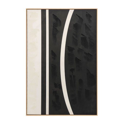 SOLAIRE A ΠΙΝΑΚΑΣ ΔΙΑΚΟΣΜΗΤΙΚΟΣ ΜΕ ΚΟΡΝΙΖΑ 80x120x4cm ΚΑΜΒΑΣ ΚΑΦΕ ΣΚΟΥΡΟ ΜΠΕΖ ΞΥΛΟ ΦΥΣΙΚΟ