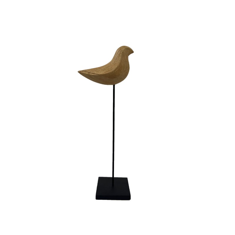 BIRD L ΔΙΑΚΟΣΜΗΤΙΚΟ ΠΟΥΛΙ 12.5x7.5x34cm POLYRESIN ΦΥΣΙΚΟ ΜΑΥΡΟ ΜΕΤΑΛΛΟ